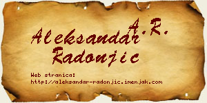 Aleksandar Radonjić vizit kartica